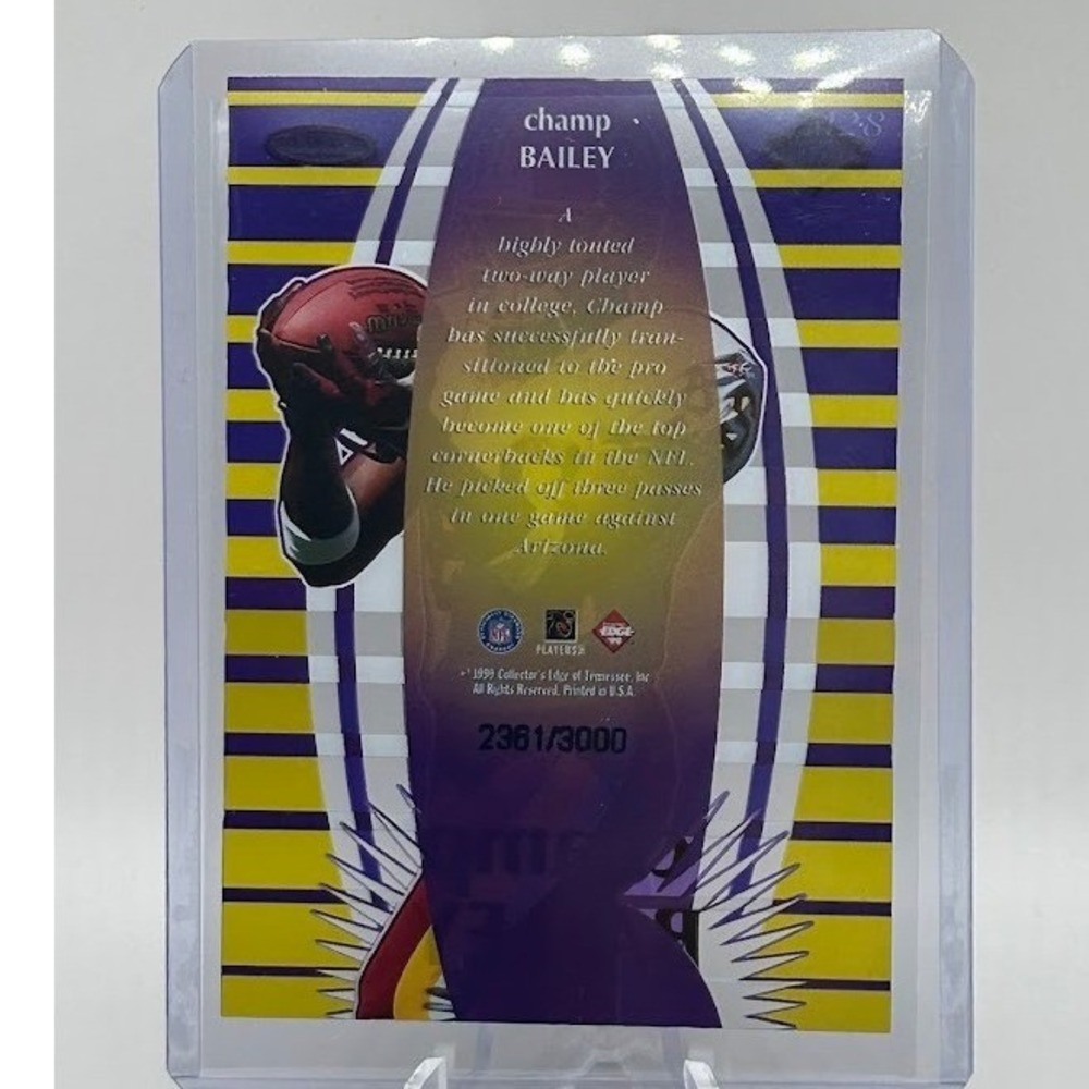 Champ Bailey /3000 1999 Collector's Edge First Place 128 NFL Washington Redskins